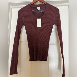 A New Day Women's Ribbed Sweater - Rich Burgundy